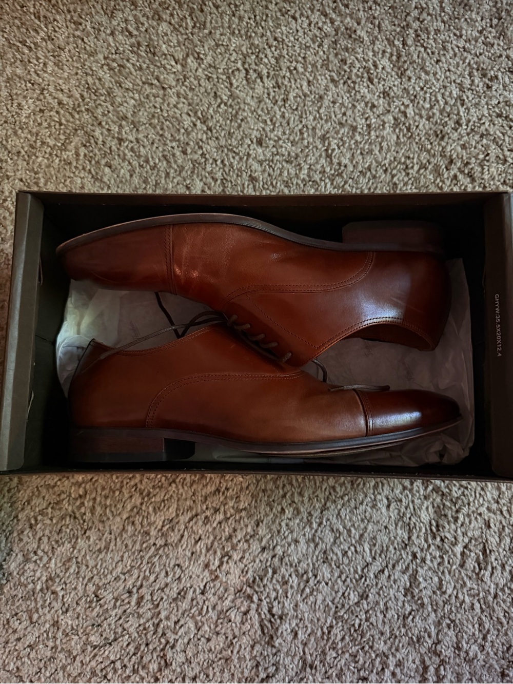 Florsheim Men's Cognac Leather Cap-Toe Oxfords